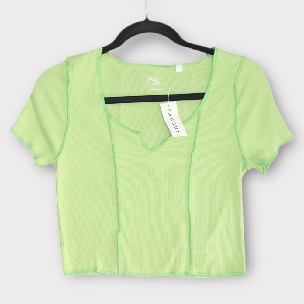 PacSun Vibrant Green Cropped Blouse